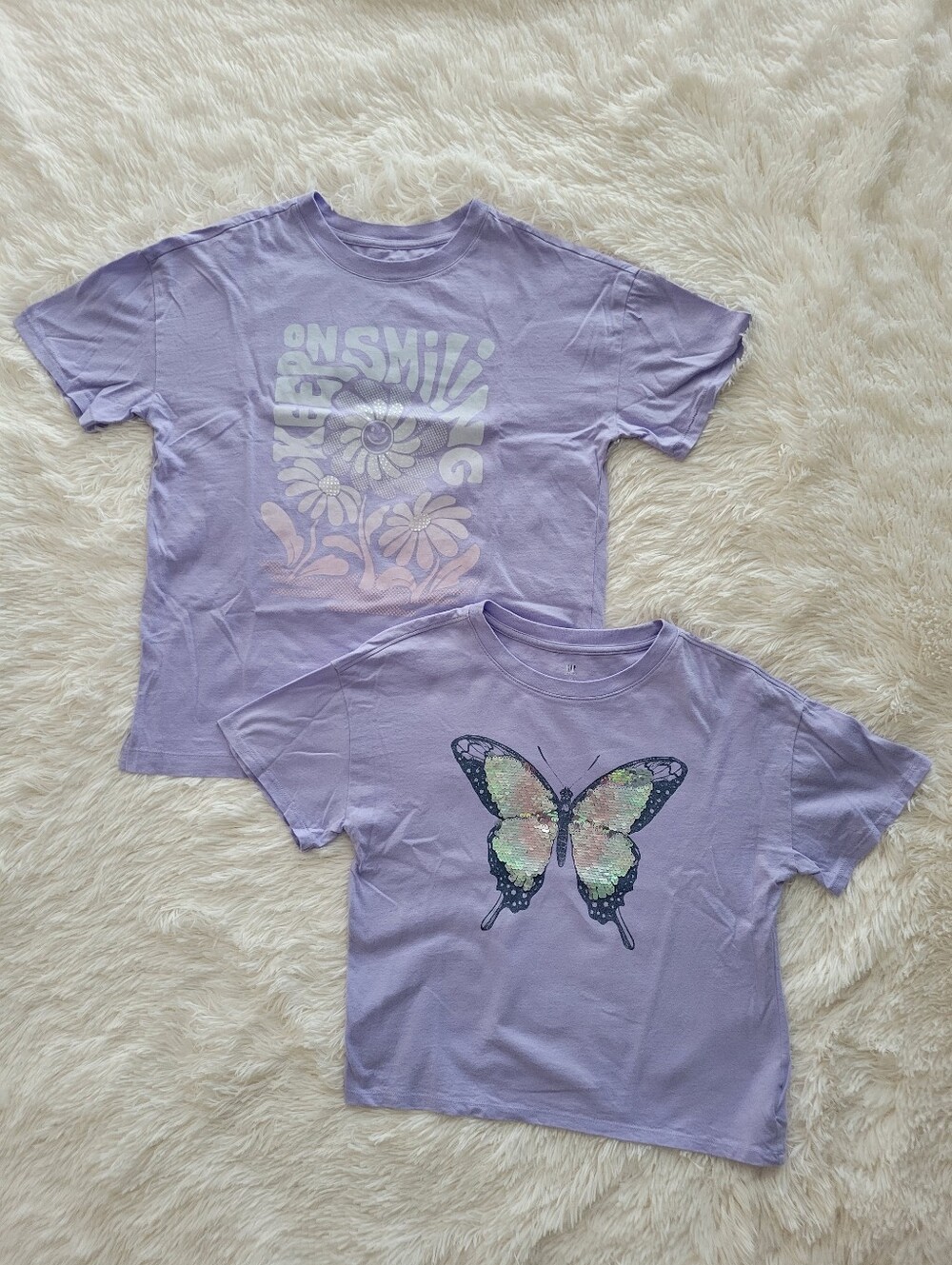 GAP Kids Bundle Purple Oversized T-Shirts Butterfly
